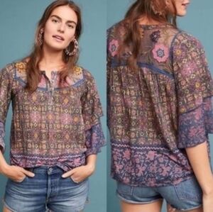 Anthropologie Multicolor Boho Blouse